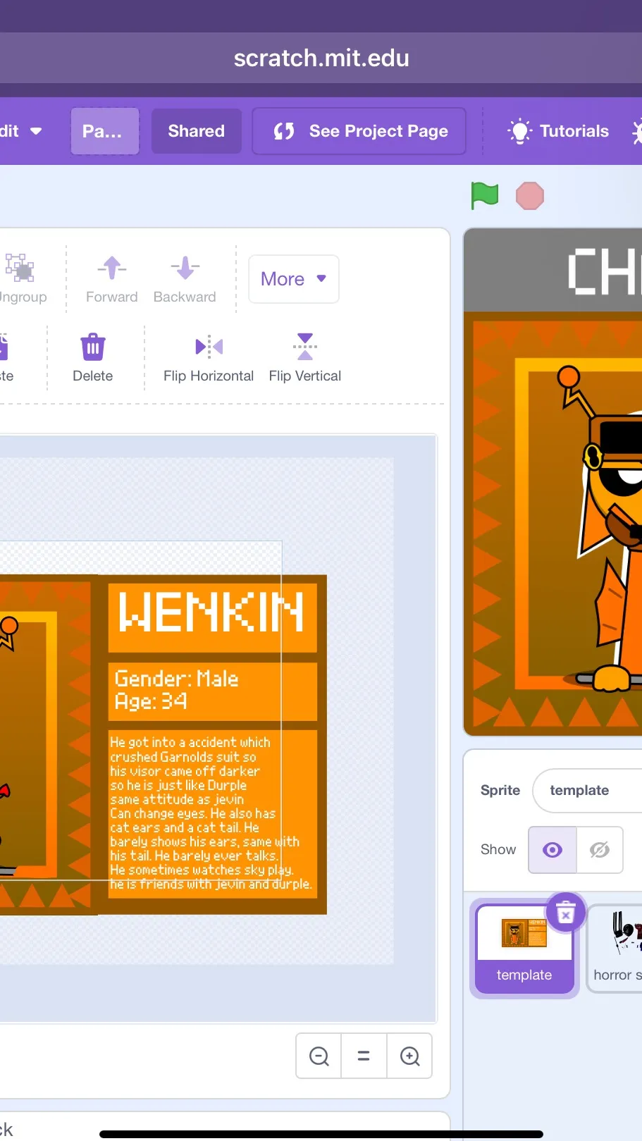 ai character: Wenkin background