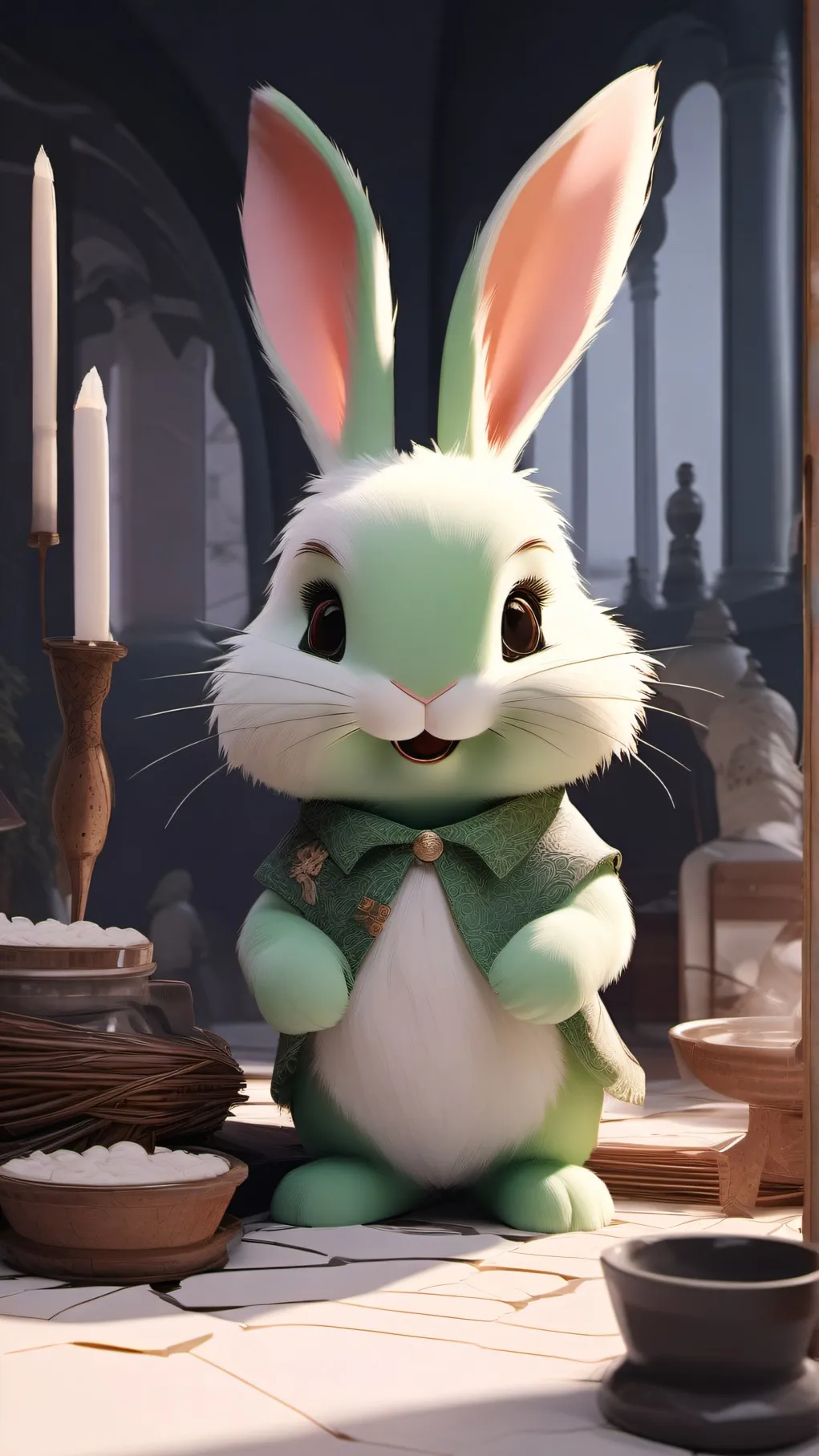 ai character: hoppy x frowny fox background