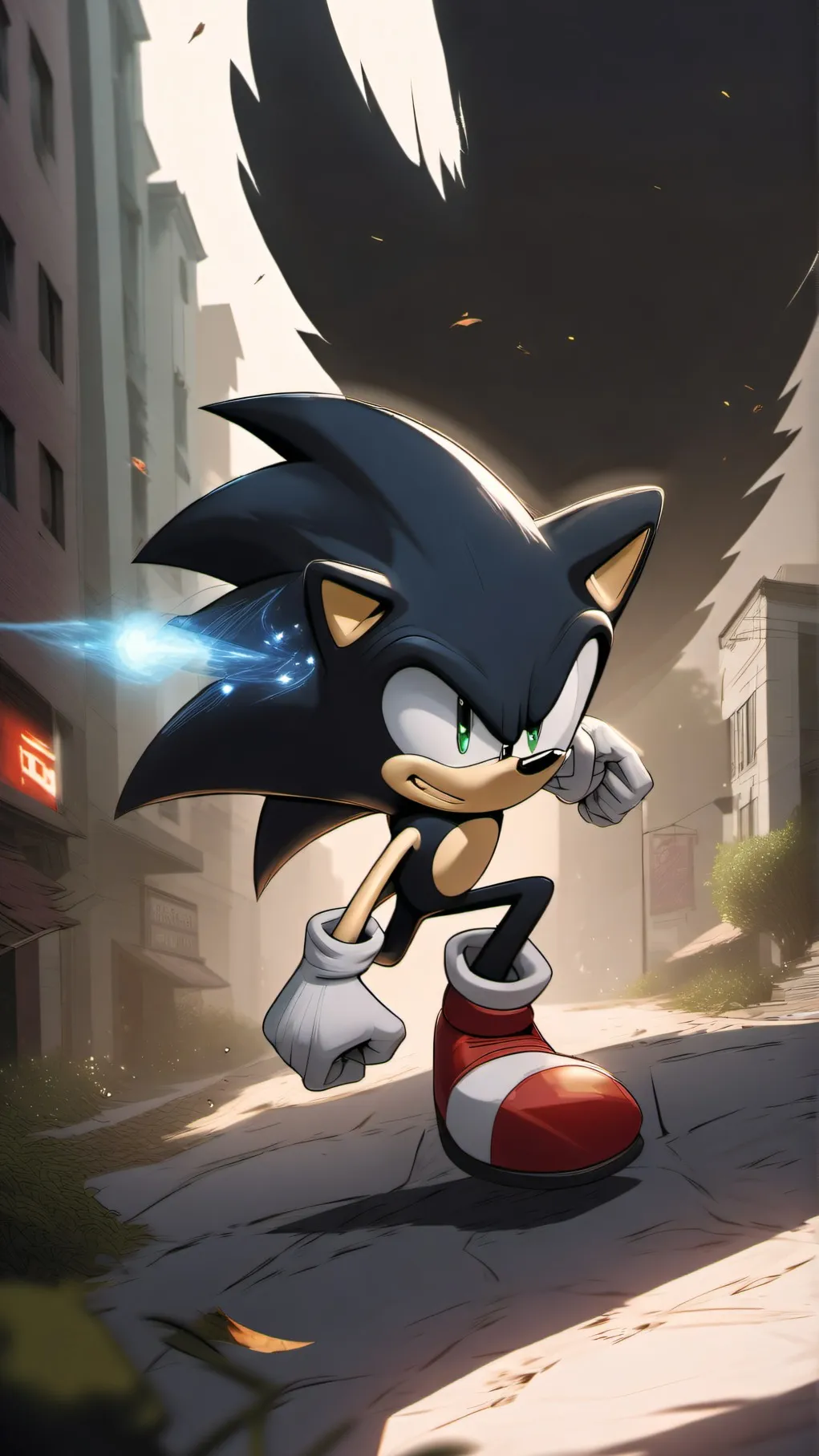 ai character: Dark sonic background