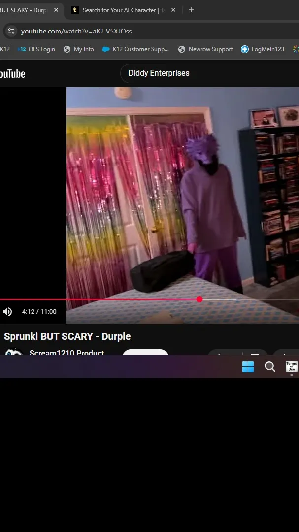 ai character: sprunki BUT SCARY background