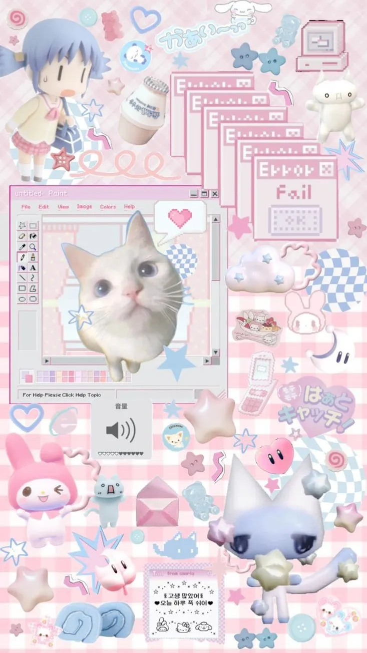 ai character: CUTECOREEヽ（≧□≦）ノ background