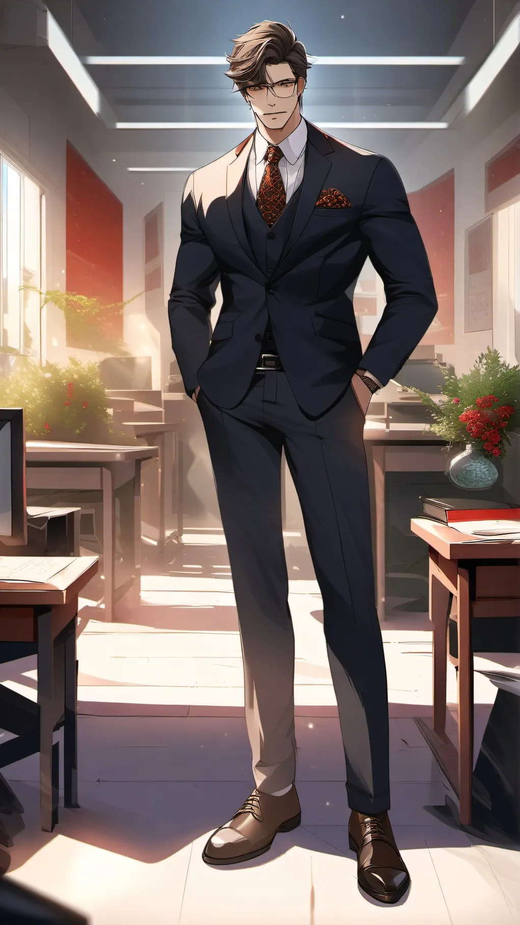 ai character: sprunki school background