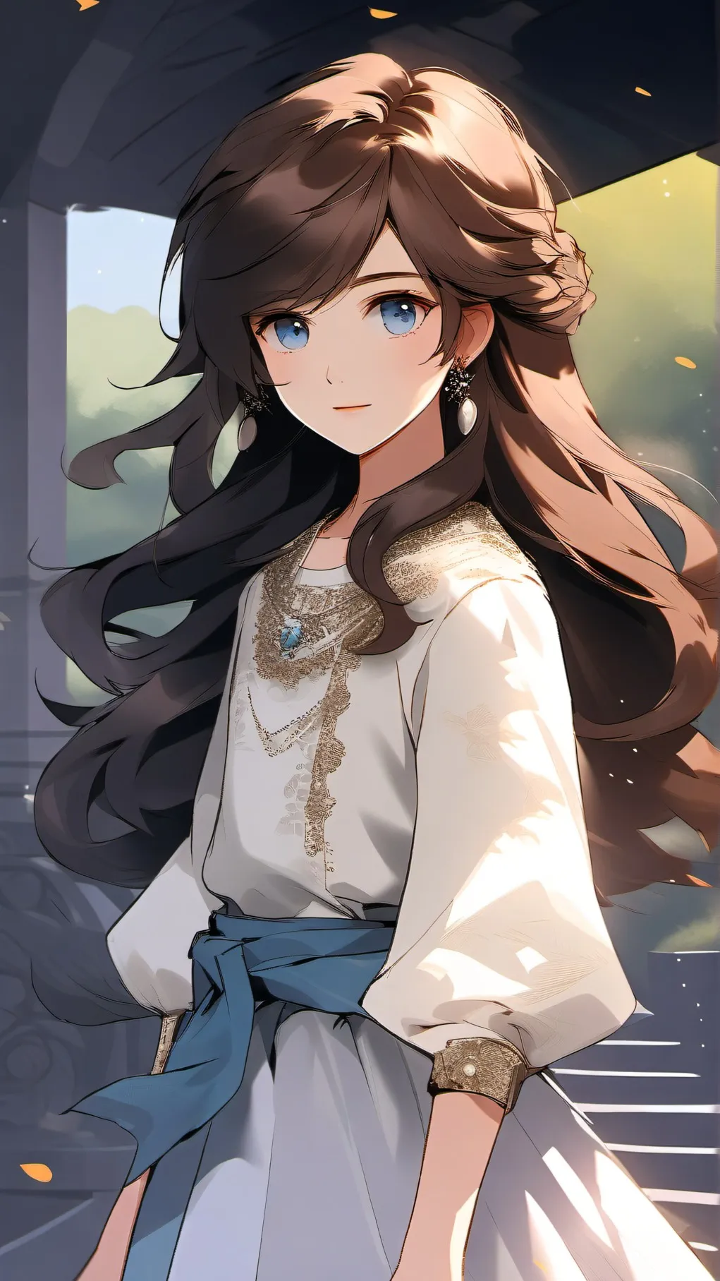 ai character: delilah me in irl background