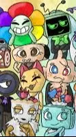 ai character: Dandys world group background