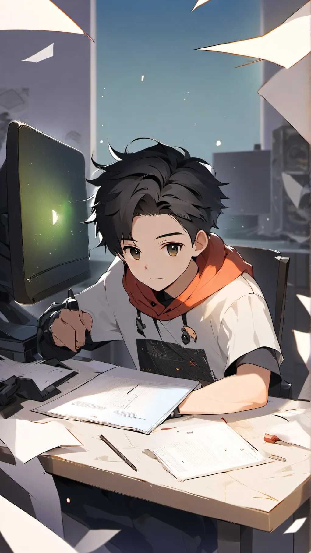 ai character: HomeworkHelper boy background