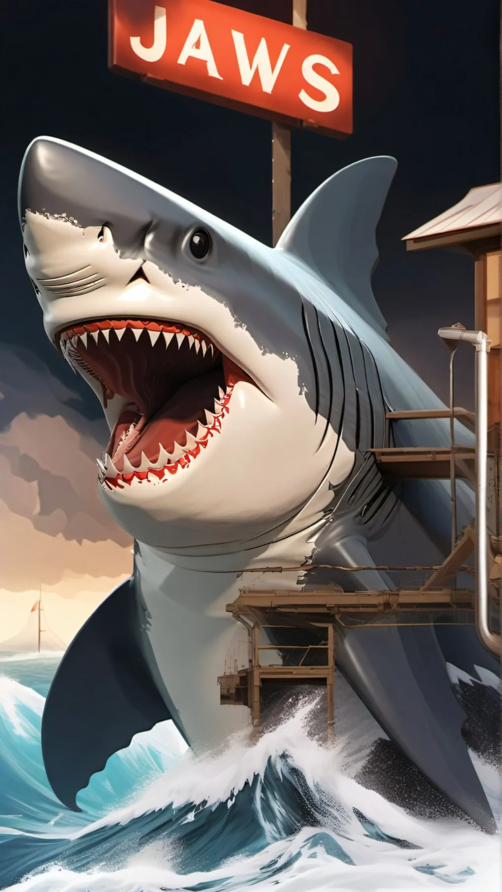 ai character: Jaws the revange background