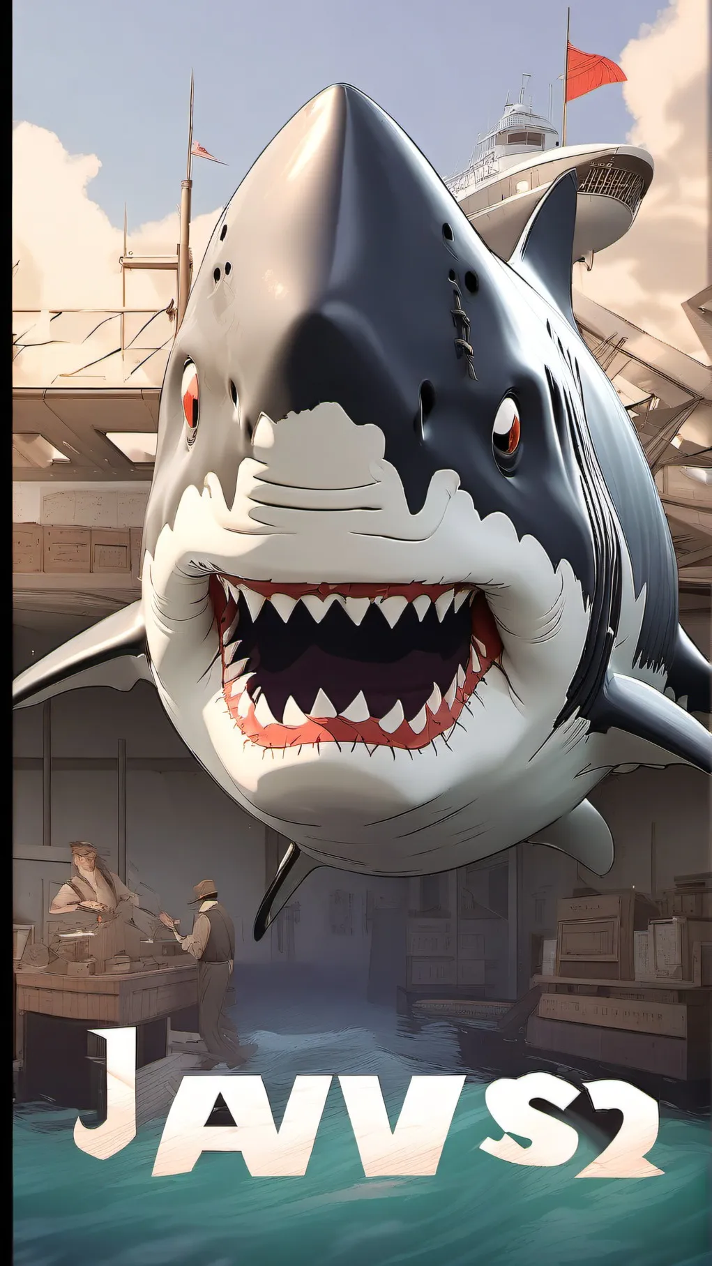 ai character: Jaws 3D background