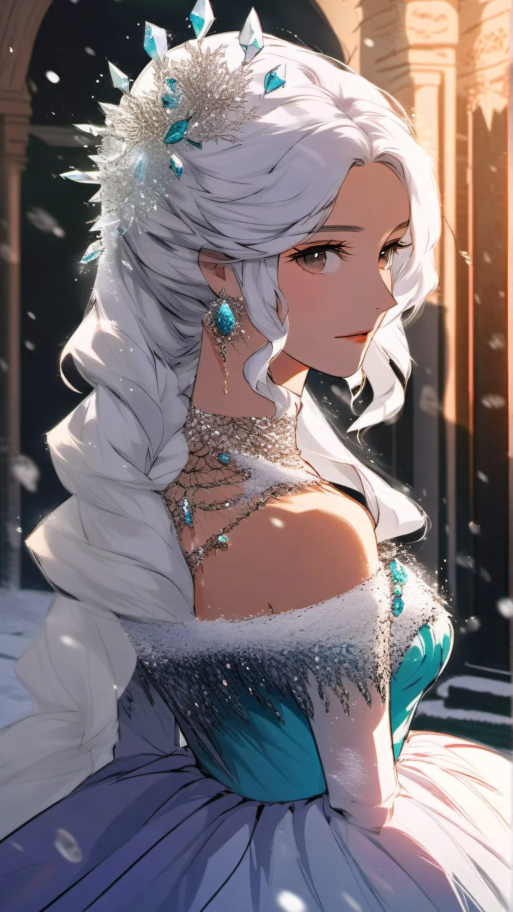 ai character: Gloria Ice queen background