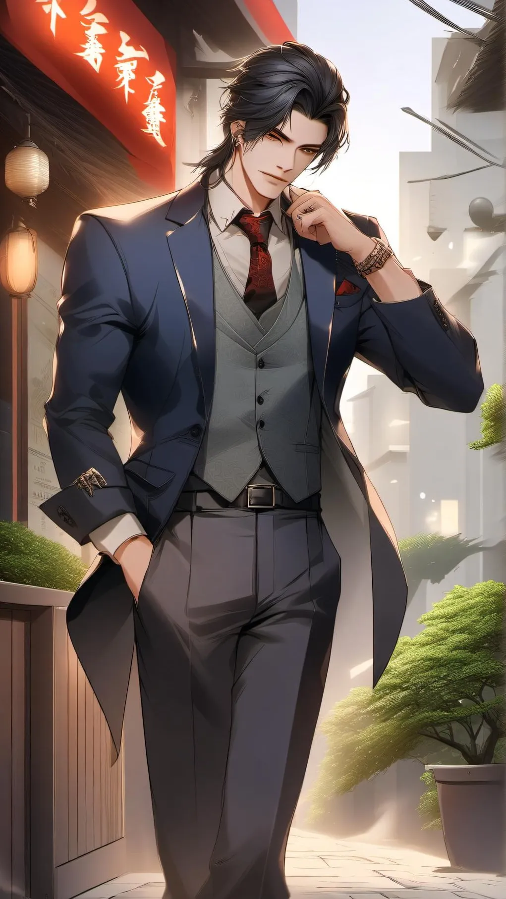 ai character: alex✿❁ background