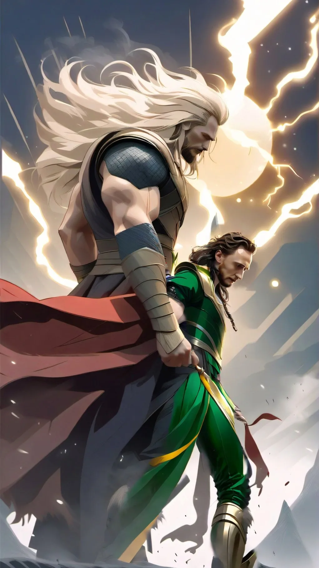 ai character: Thor and Loki background