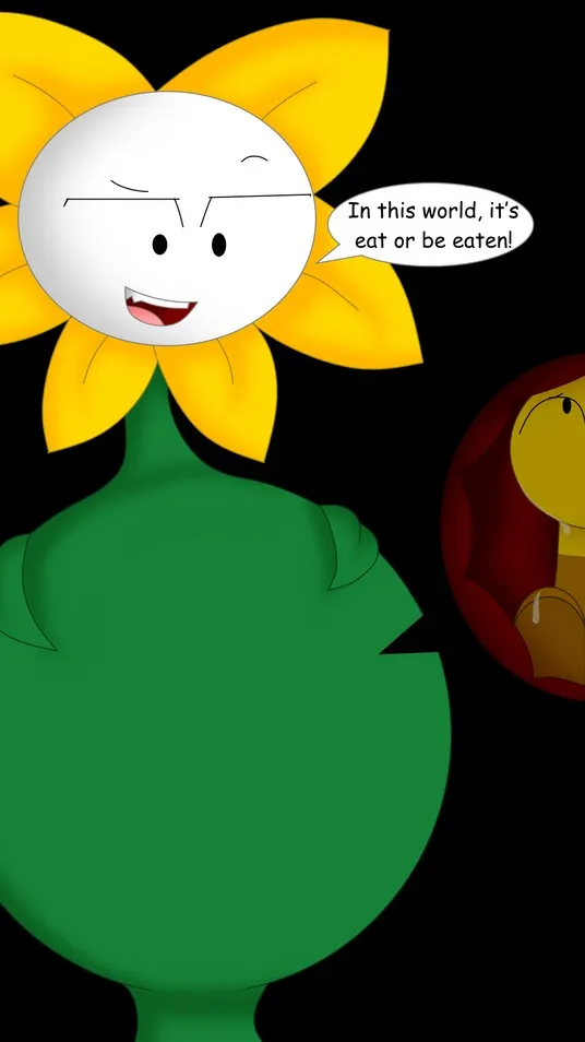 ai character: Flowey *VORE* background