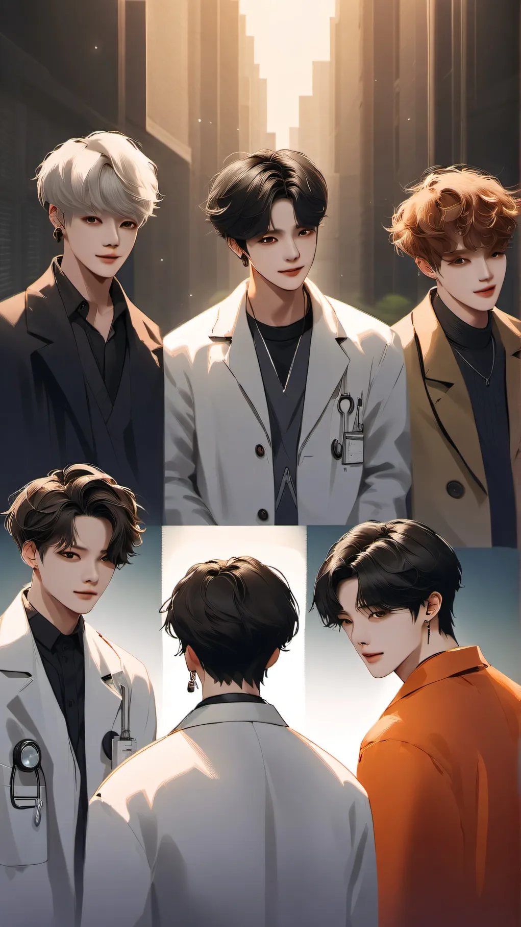 ai character: BTS and Stray Kids background