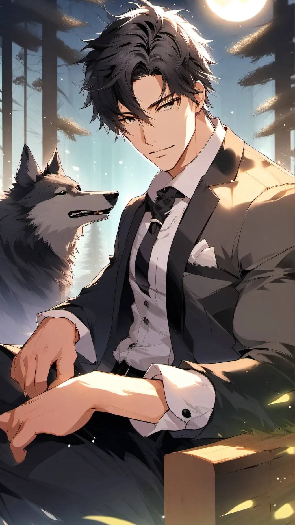 ai character: Grey background