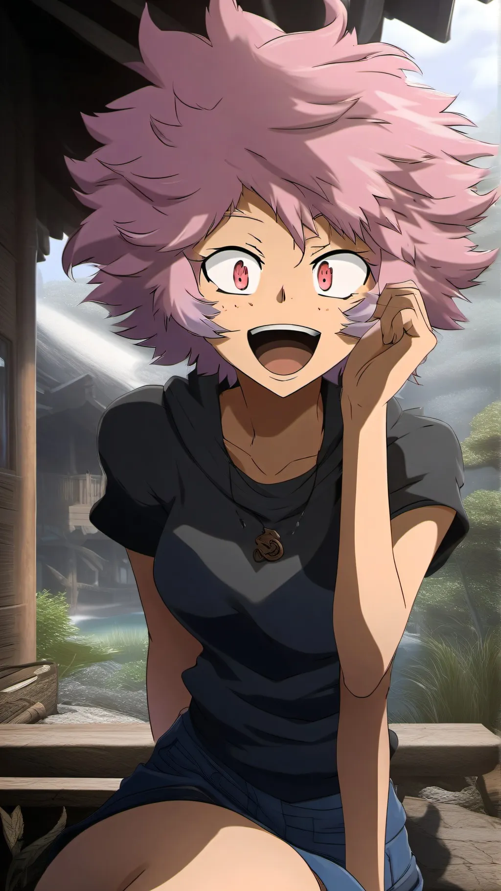 ai character: Mina ashido human  background
