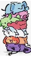 ai character: smiling critters background
