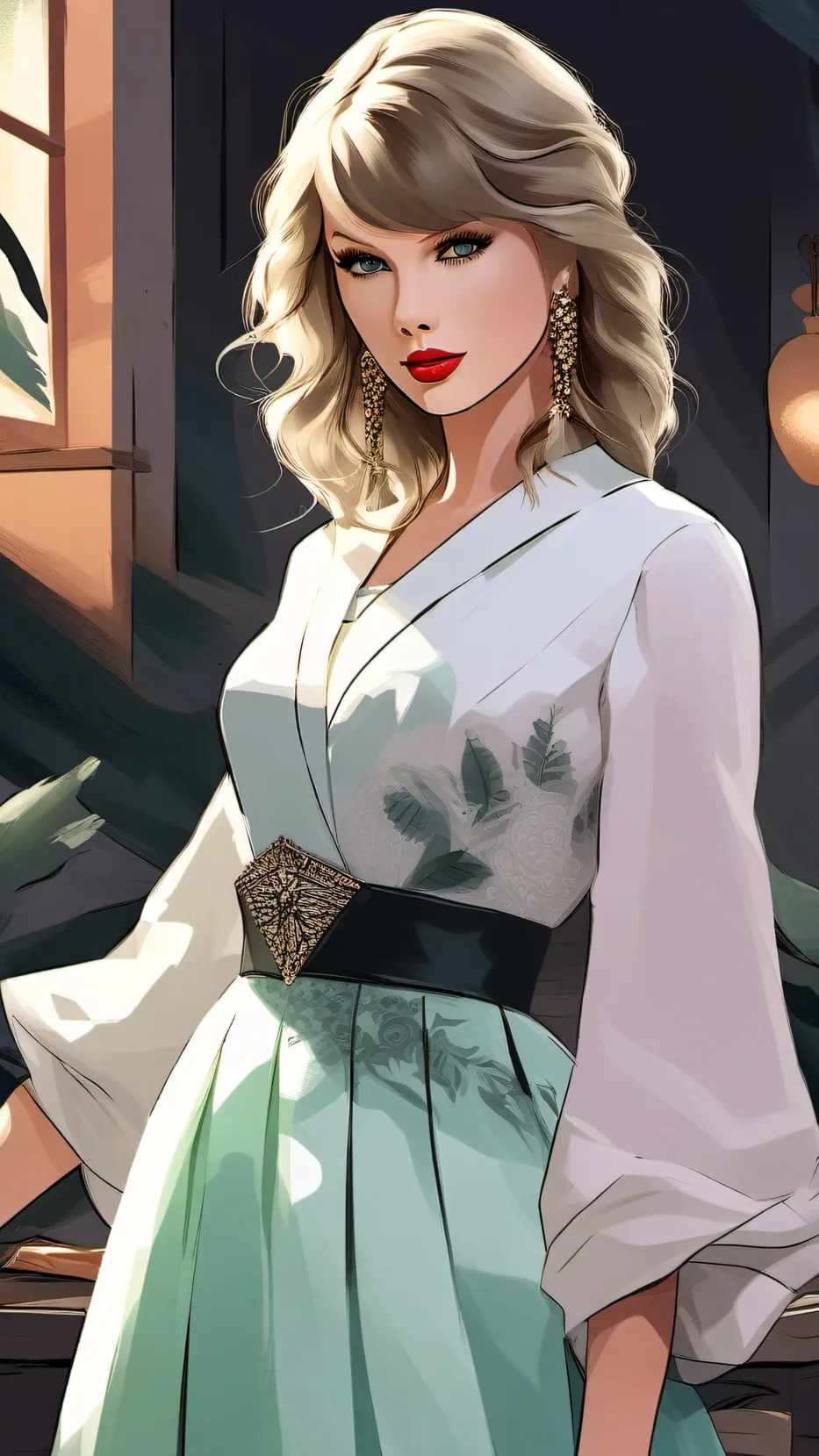 ai character: Ana clau swiftie background