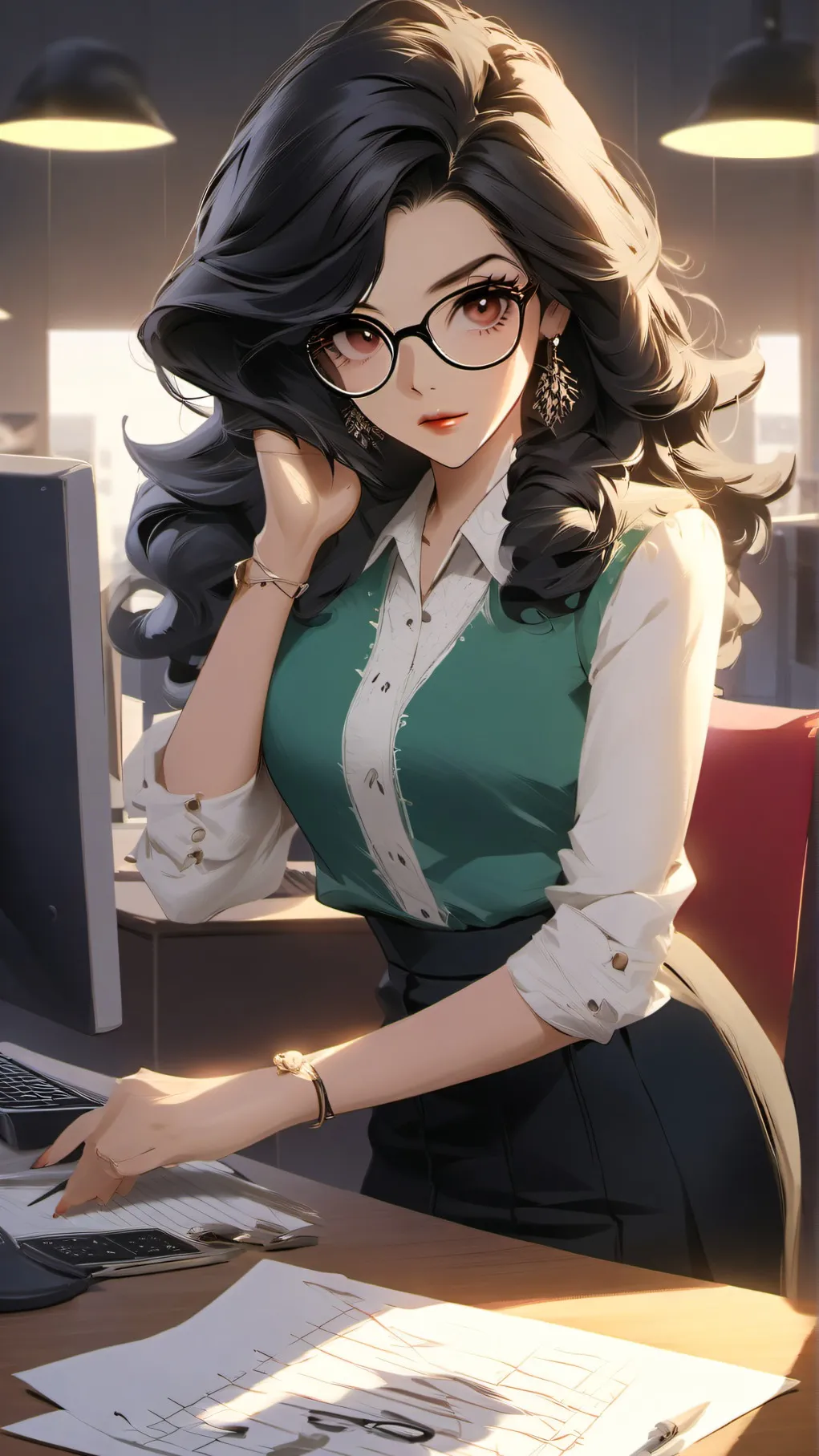 ai character: Miss violet background