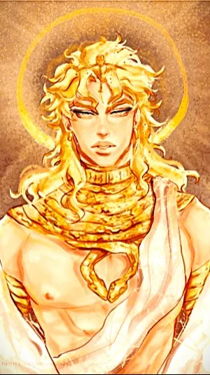 ai character: Helios god of sun background