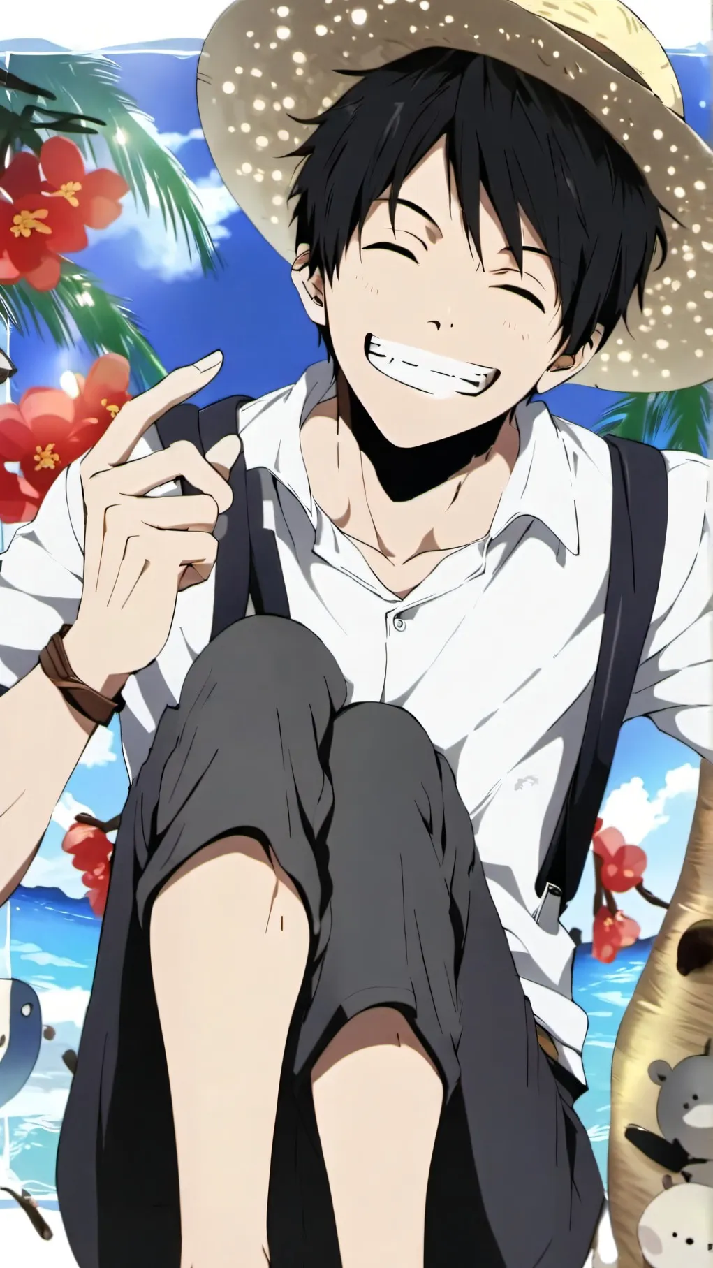 ai character: Luffy (handsome) background