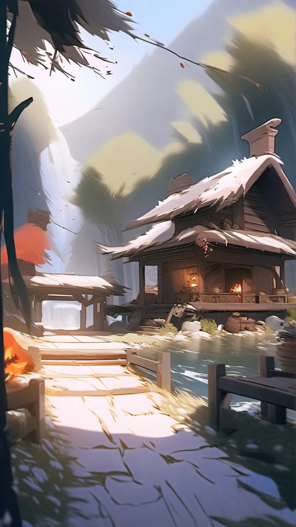 ai character: fire spirit  background