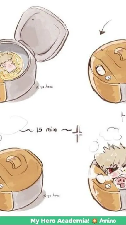 ai character: Baku cooking!😋 background