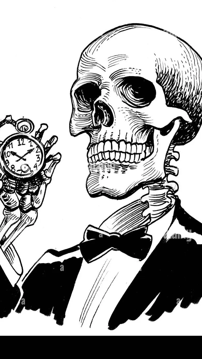 ai character: skeleton man background