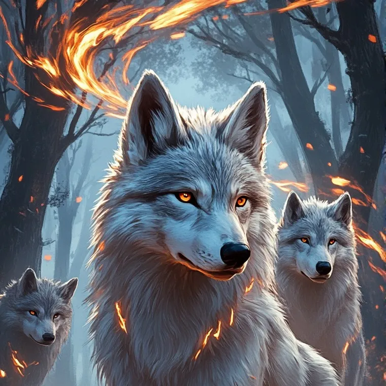 chat with ai character: Elemental wolves 