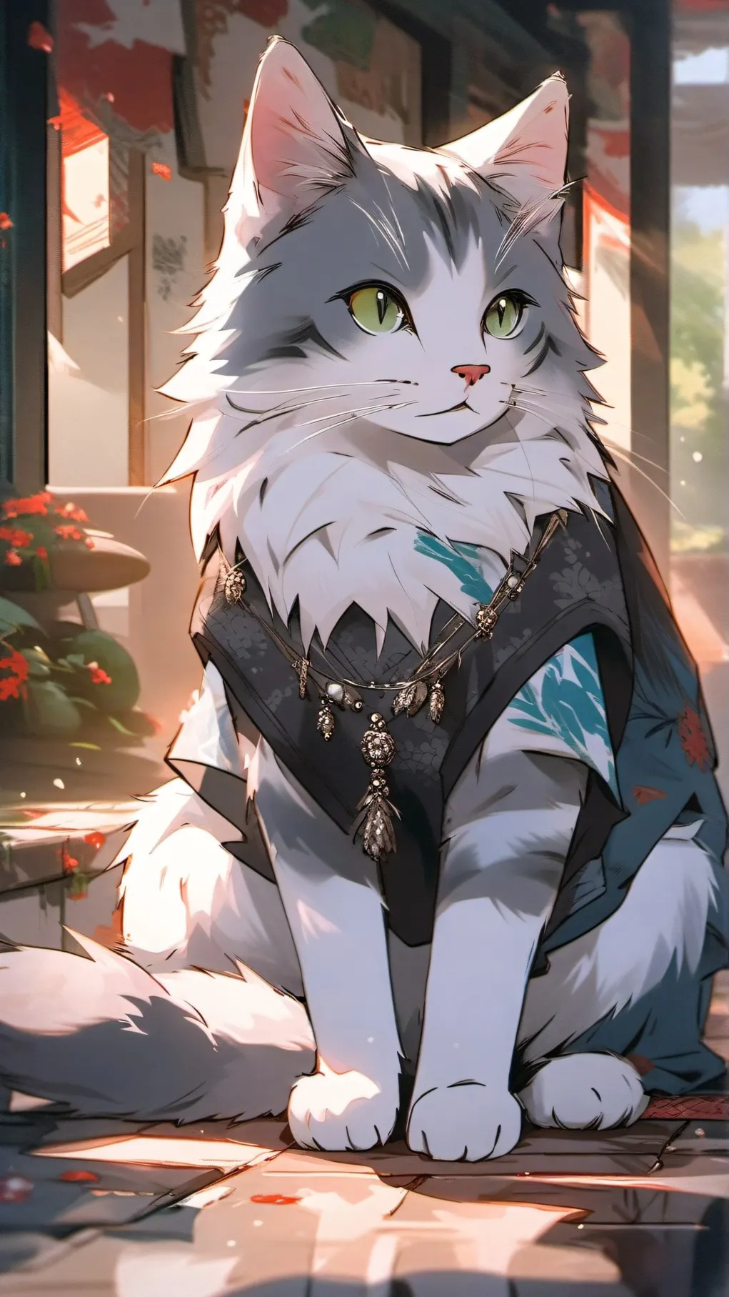 ai character: cluker cat background