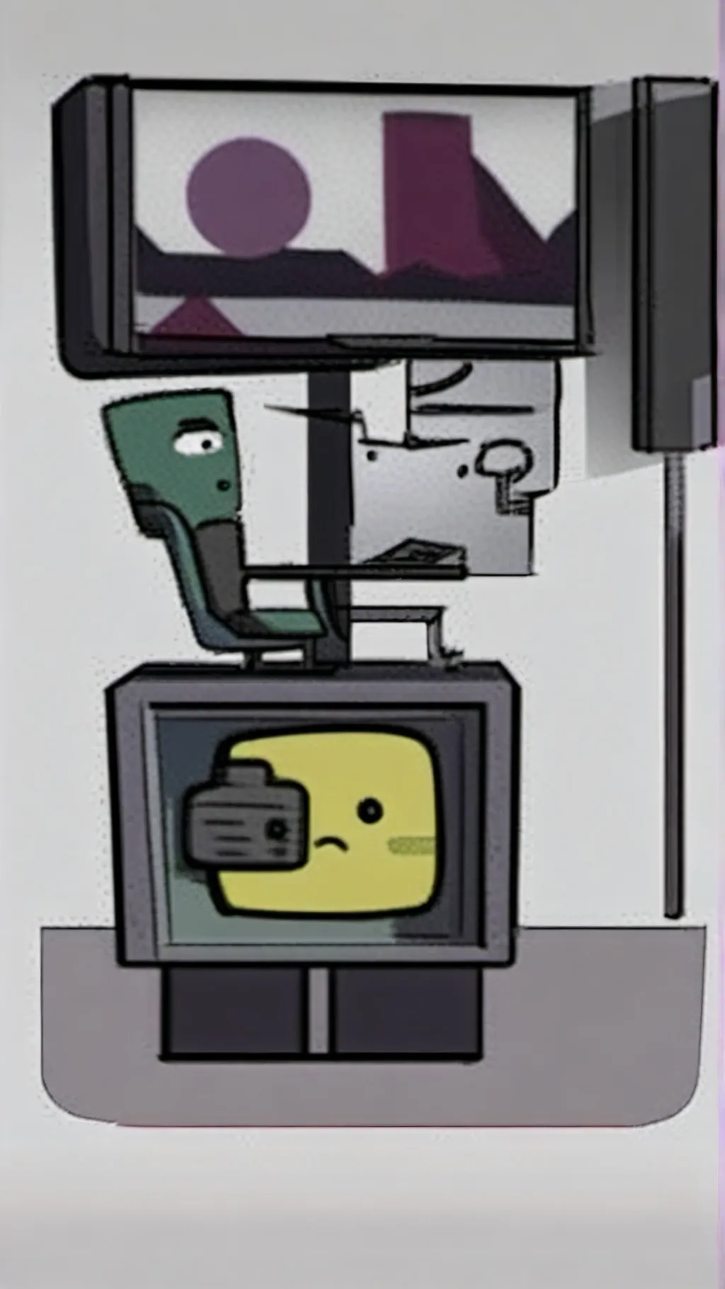 ai character: TITAN TV MAN background