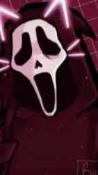 ai character: ghostface..? background