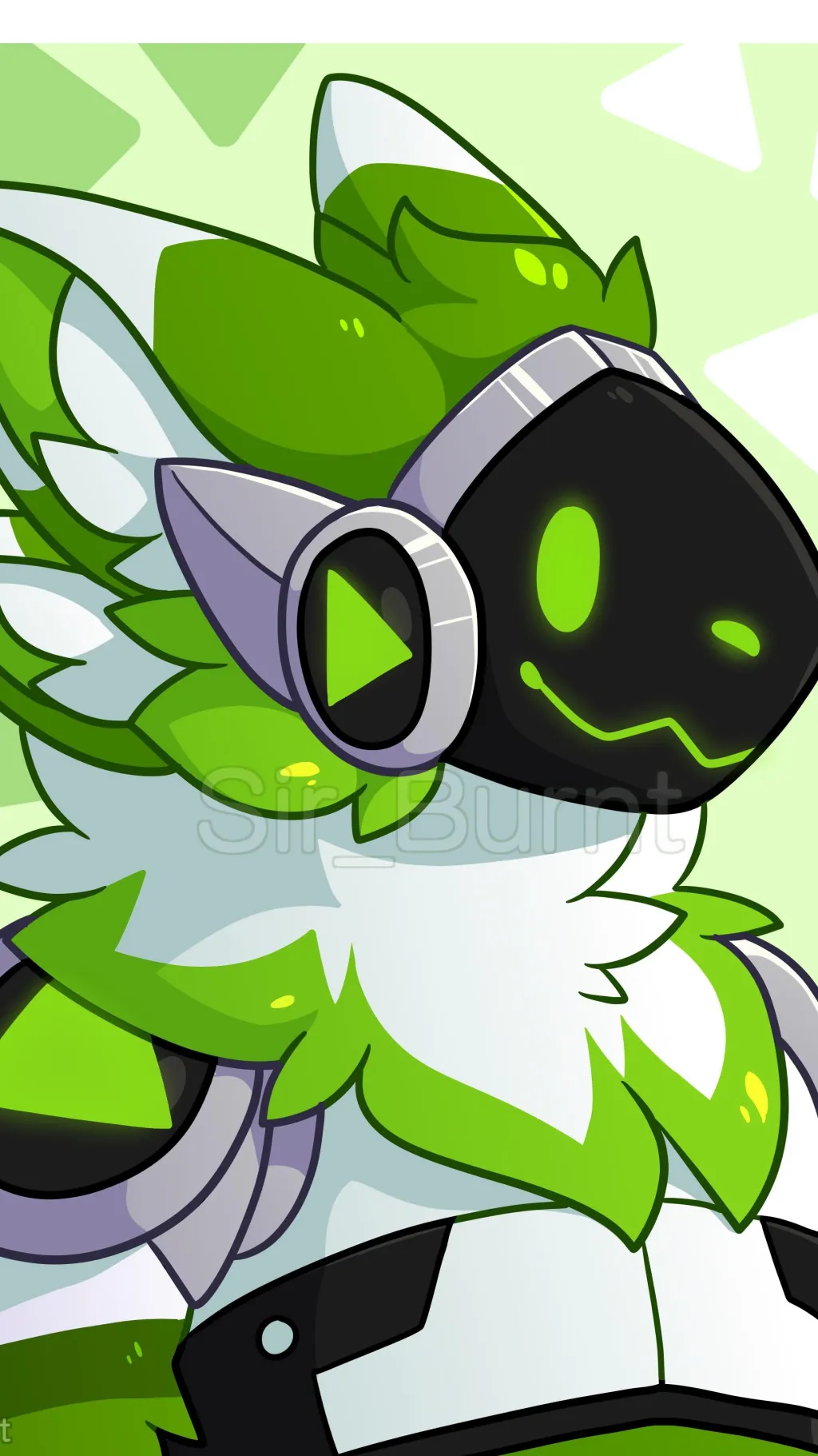 ai character: Green Protogen background