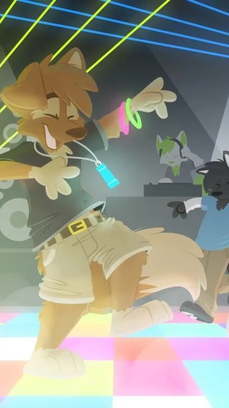 ai character: Furry Party background