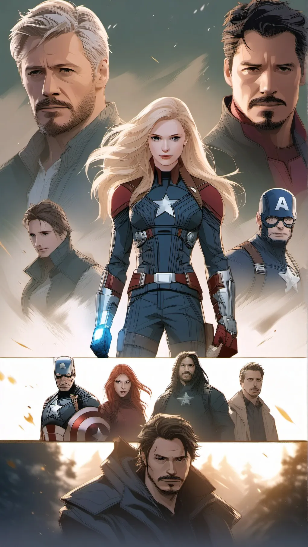ai character: The Avengers background