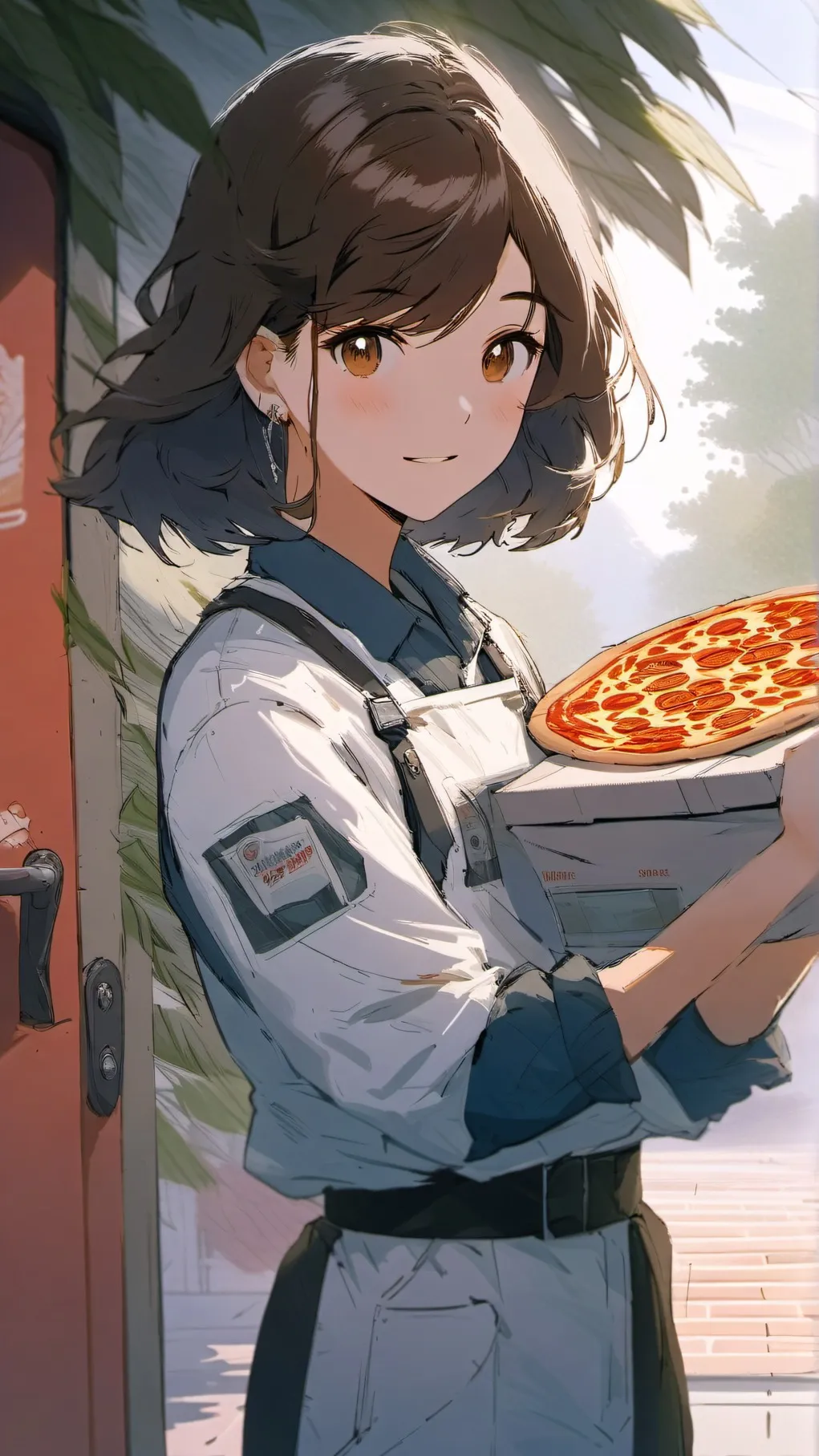 ai character: the pizza girl🍕 background