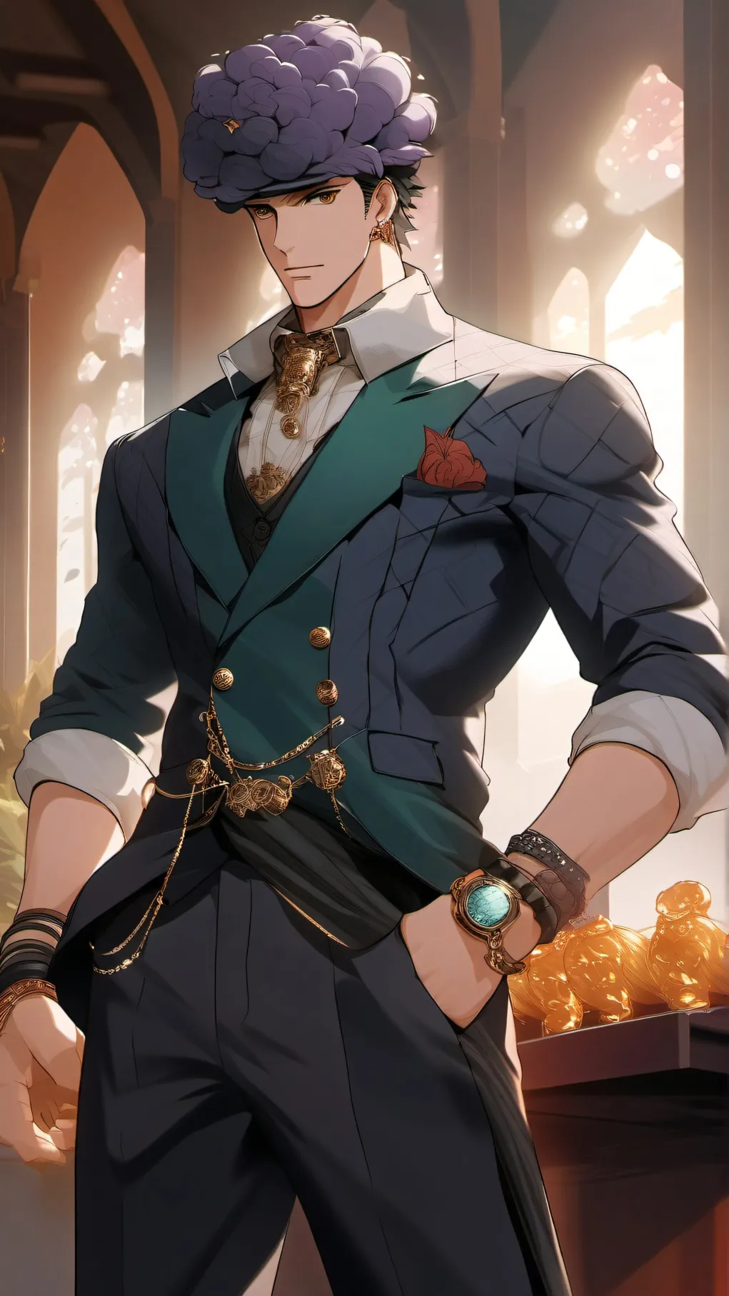 ai character: JJBA x DS background