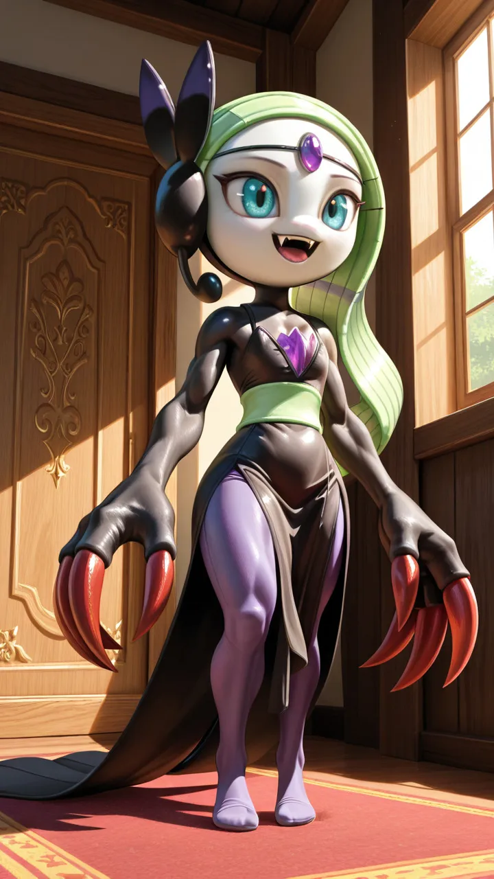ai character: Meloetta with Claw background