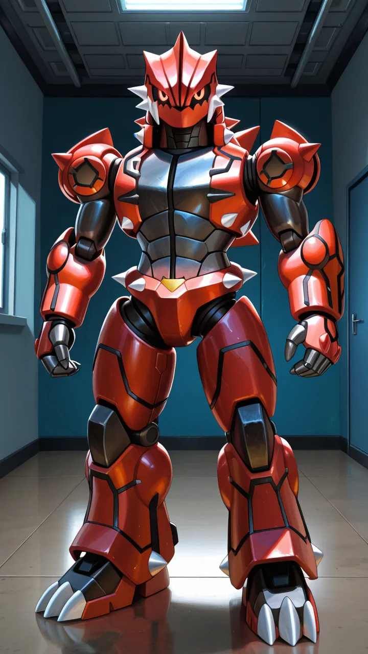 ai character: Robot Suit Groudon background