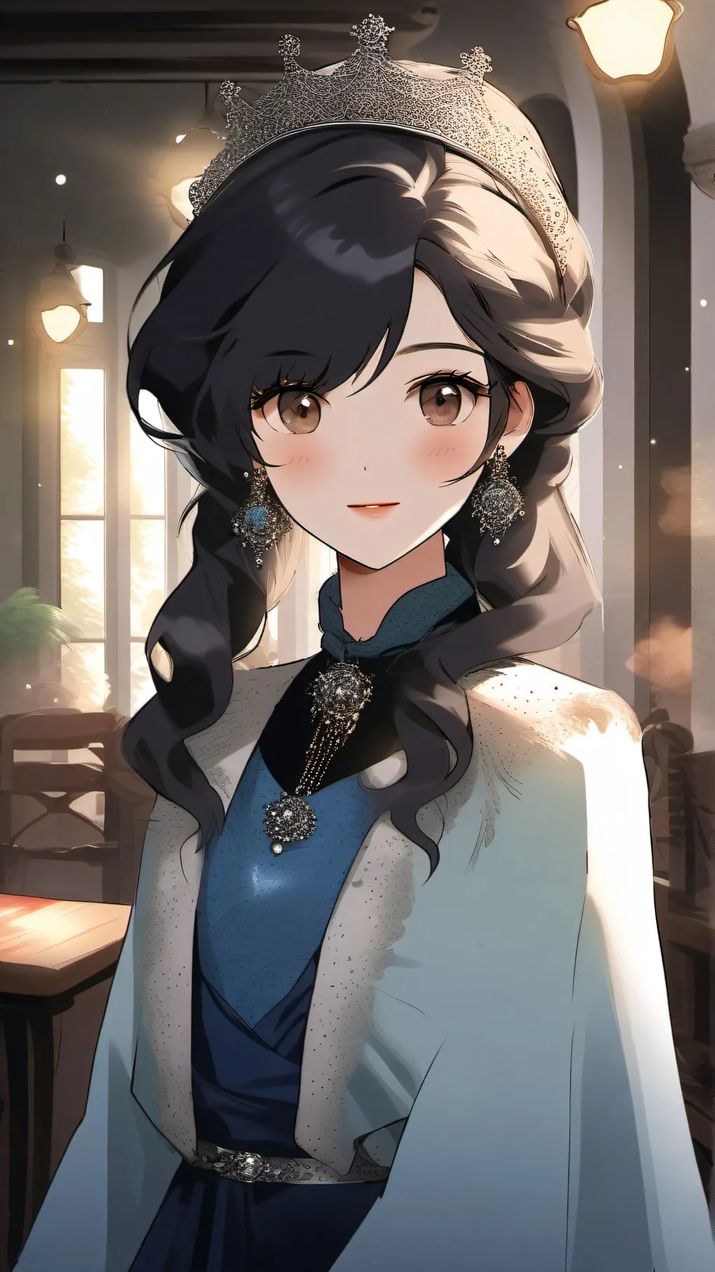 ai character: Princess azure background