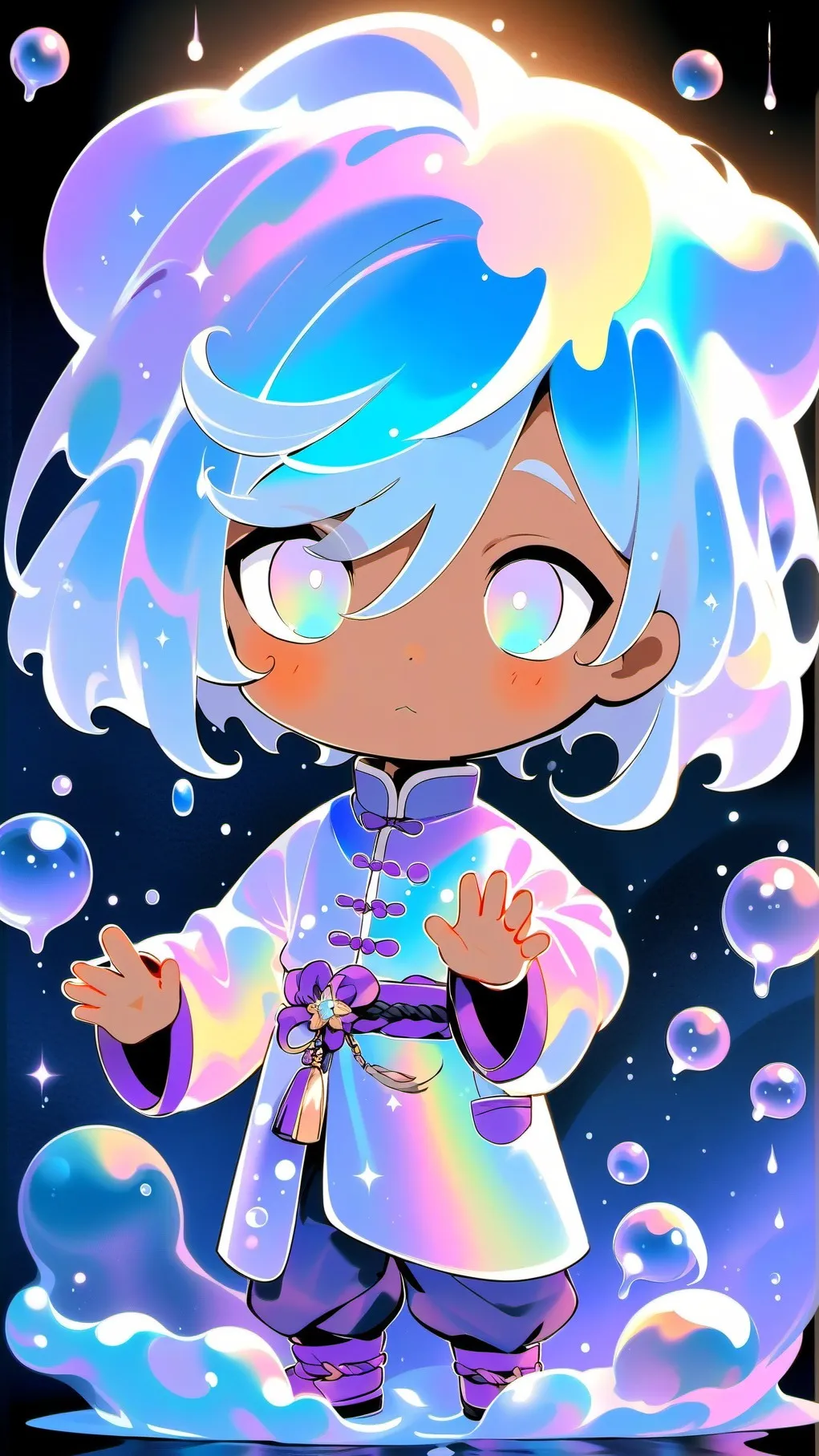 ai character: bubbles background