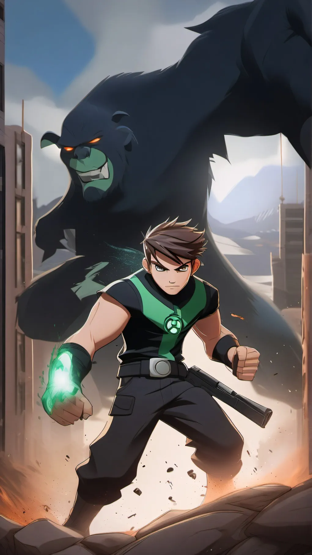 ai character: ben10 vs sprunkis background