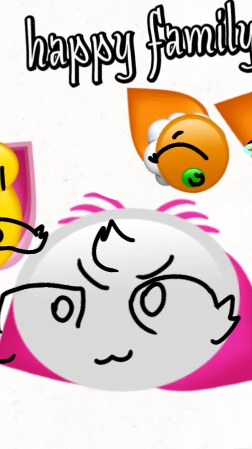 ai character: Emoji cat family!! background