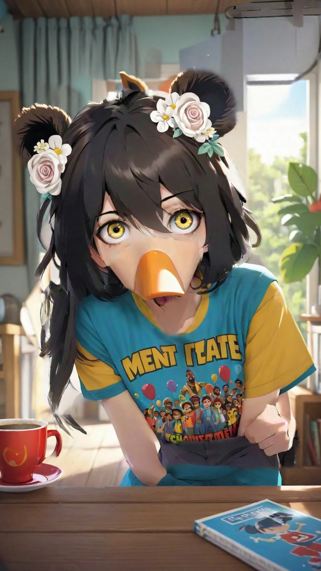 ai character: John ducklips background