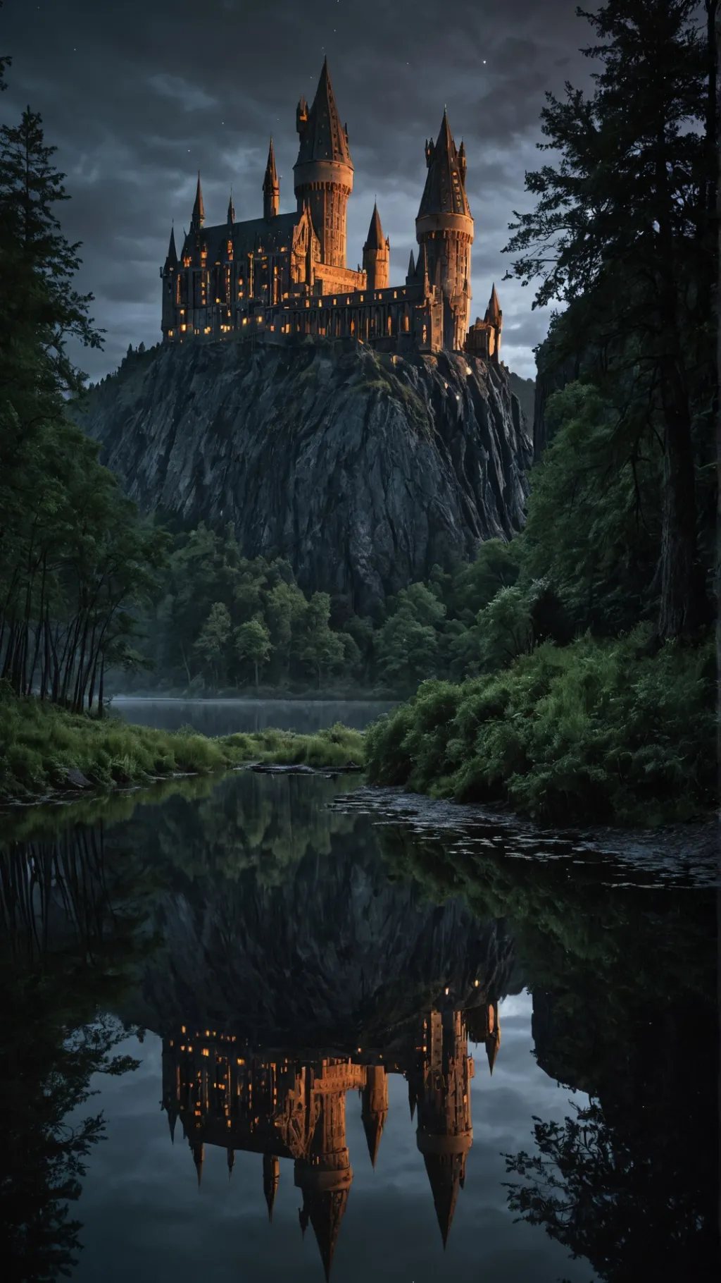 ai character: Hogwarts Castle background
