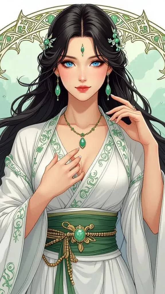 ai character: June Bi Lee background