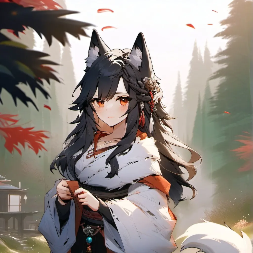 chat with ai character: Wolf hybrid 