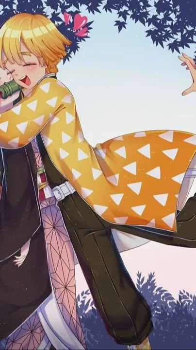 ai character: tanjiro_zenitsu background