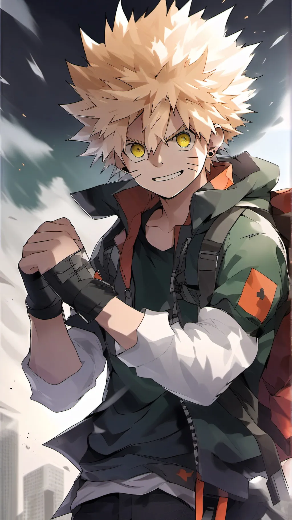 ai character: Katsuki bakugo background
