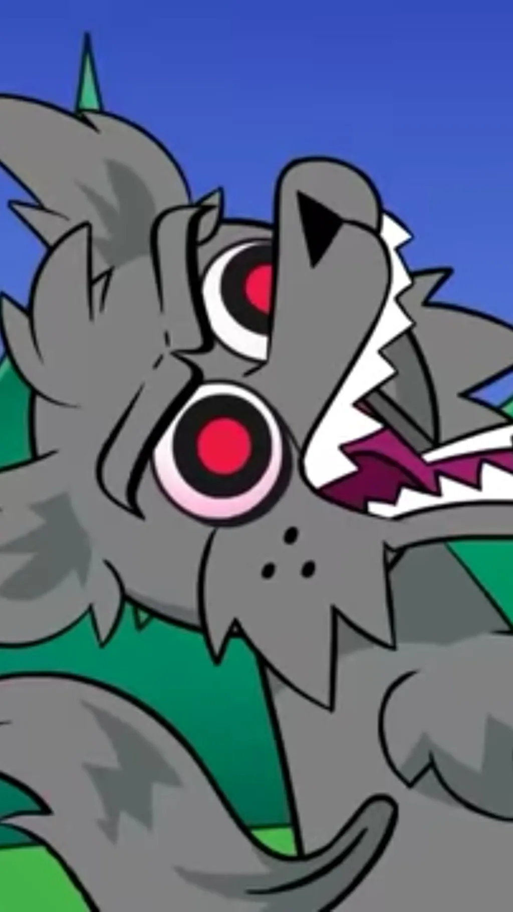 ai character: Gray werewolf  background