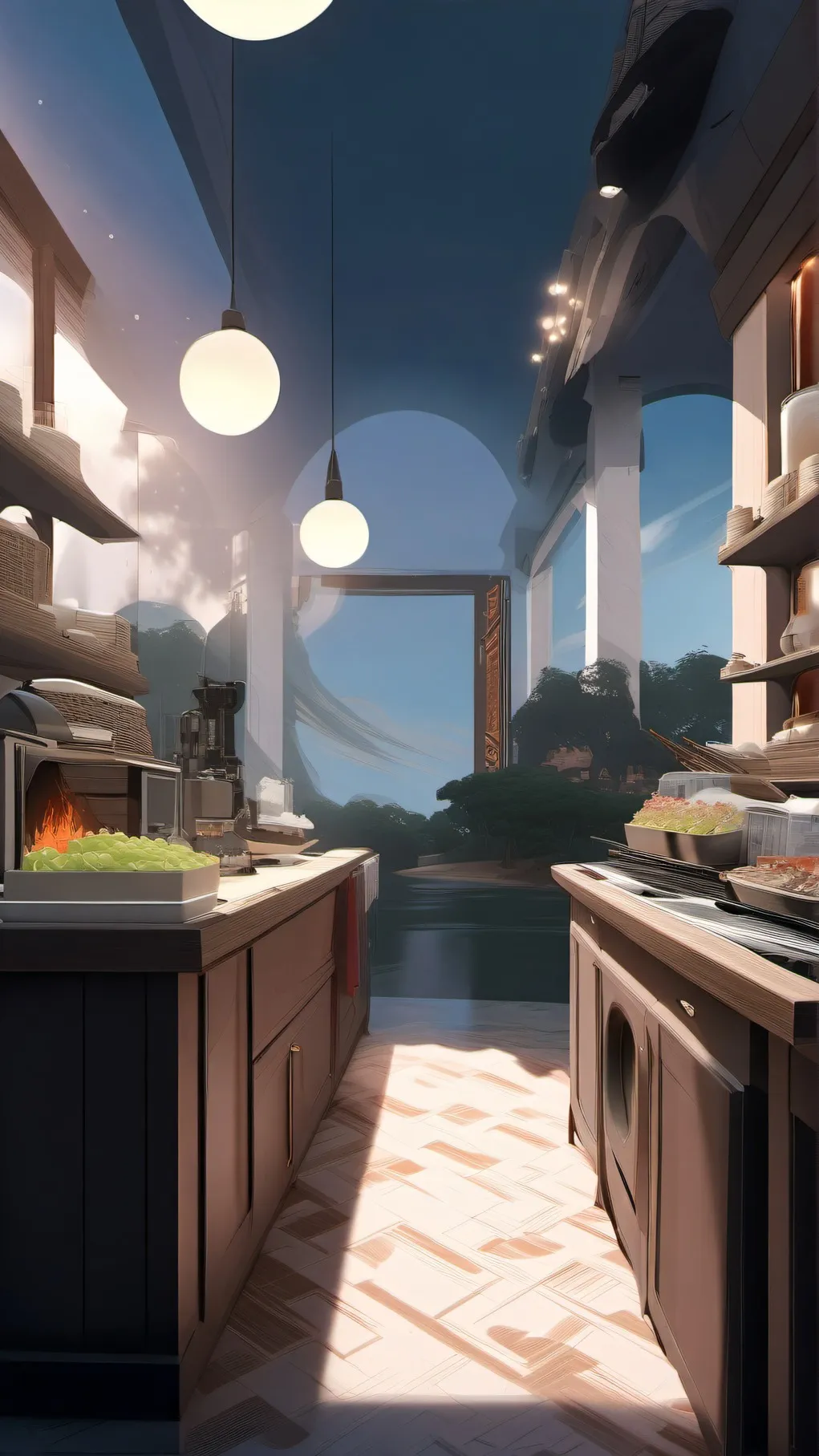 ai character: Mystery Kitchen background