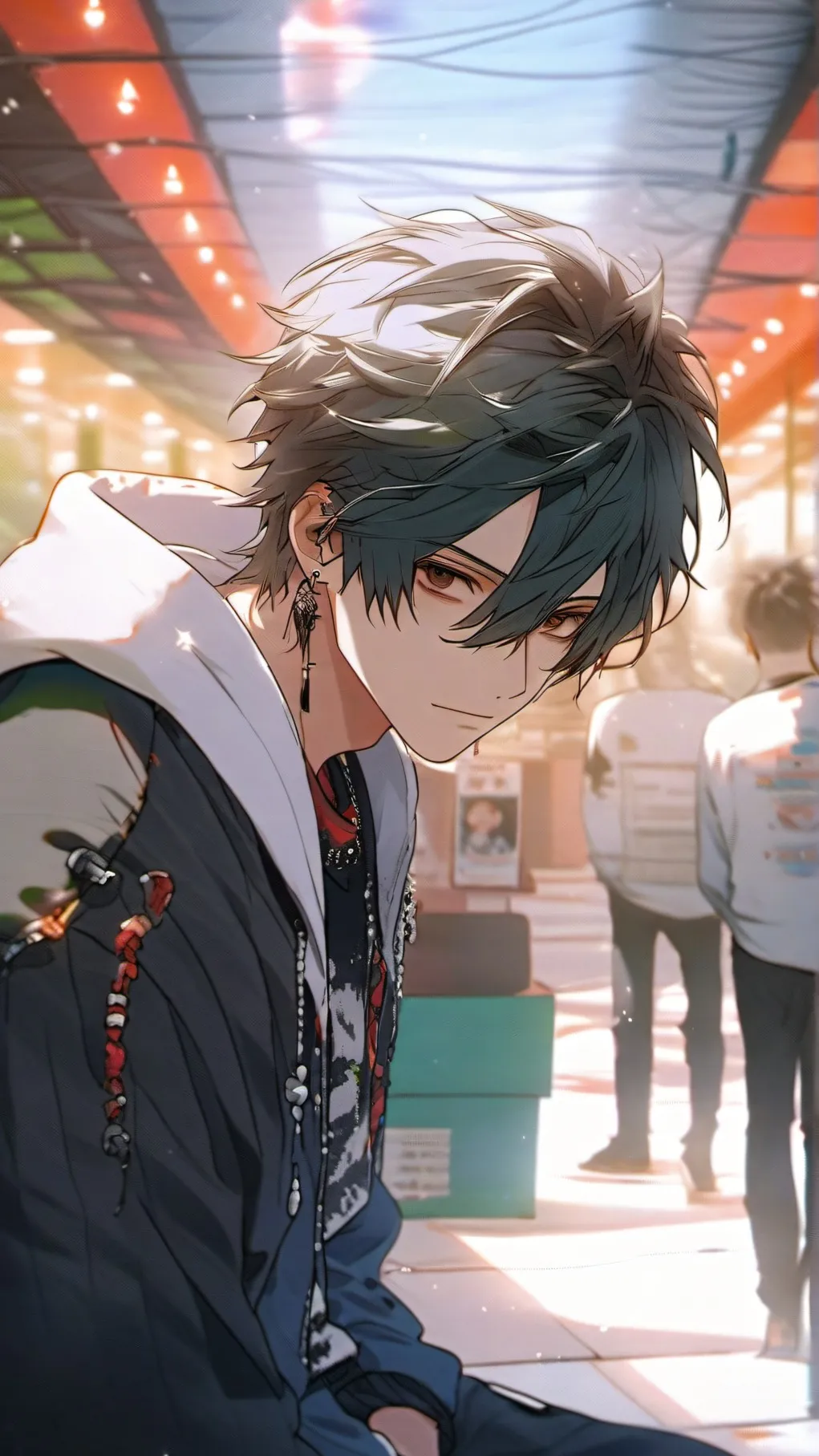 ai character: anime boy  background